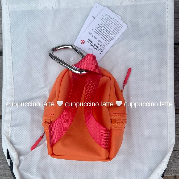💗NWT🍊Lululemon City Adventurer Backpack Nano - Pale Raspberry/Orange Frappe - Picture 2 of 7